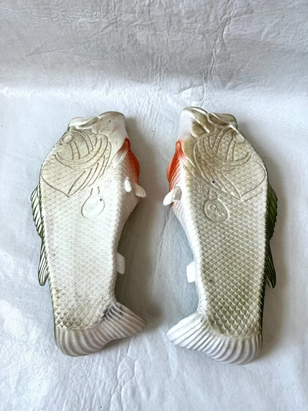 Fish Flops bass shaped slide sandals 44 45 US mens 10 green fishing